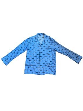 La Perla Blue Cotton-Silk Blend Shirt